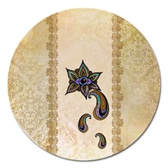 The Fantasy Eye, Mandala Design Magnet 5  (round) by FantasyWorld7