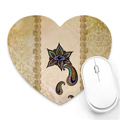 The Fantasy Eye, Mandala Design Heart Mousepads by FantasyWorld7