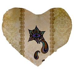 The Fantasy Eye, Mandala Design Large 19  Premium Heart Shape Cushions