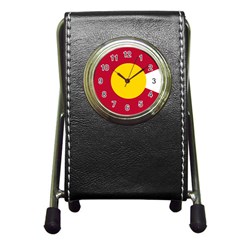 Colorado State Flag Symbol Pen Holder Desk Clock by FlagGallery