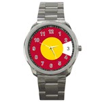 Colorado State Flag Symbol Sport Metal Watch Front