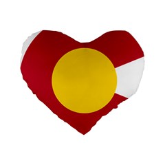 Colorado State Flag Symbol Standard 16  Premium Flano Heart Shape Cushions by FlagGallery