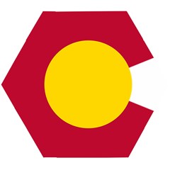 Colorado State Flag Symbol Wooden Puzzle Hexagon by FlagGallery