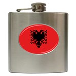 Albania Flag Hip Flask (6 oz) Front