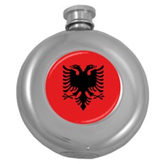 Albania Flag Round Hip Flask (5 Oz) by FlagGallery