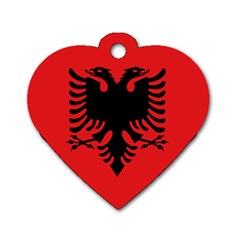 Albania Flag Dog Tag Heart (two Sides) by FlagGallery