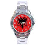 Albania Flag Stainless Steel Analogue Watch Front