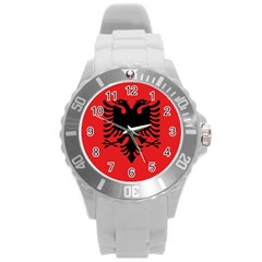 Albania Flag Round Plastic Sport Watch (l) by FlagGallery