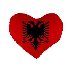 Albania Flag Standard 16  Premium Heart Shape Cushions by FlagGallery