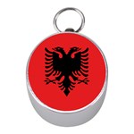 Albania Flag Mini Silver Compasses Front