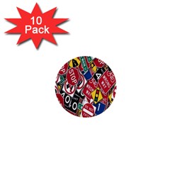 Road Signs 1  Mini Buttons (10 Pack)  by ArtworkByPatrick