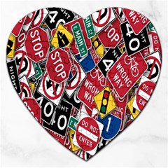 Road Signs Jigsaw Puzzle (heart) by ArtworkByPatrick