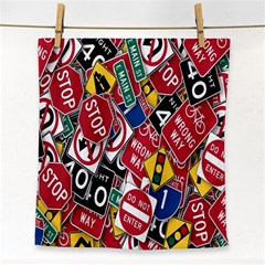 Road Signs Face Towel by ArtworkByPatrick