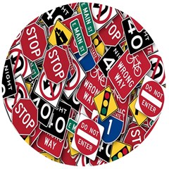 Road Signs Wooden Bottle Opener (round) by ArtworkByPatrick