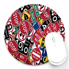 Road Signs Round Mousepads by ArtworkByPatrick