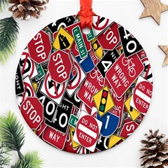 Road Signs Ornament (round) by ArtworkByPatrick