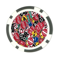 Road Signs Poker Chip Card Guard by ArtworkByPatrick