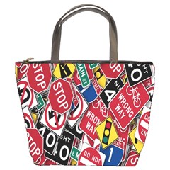 Road Signs Bucket Bag by ArtworkByPatrick