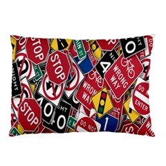 Road Signs Pillow Case by ArtworkByPatrick