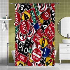 Road Signs Shower Curtain 48  X 72  (small)  by ArtworkByPatrick