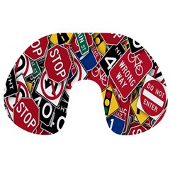 Road Signs Travel Neck Pillow by ArtworkByPatrick