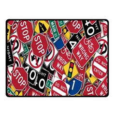 Road Signs Double Sided Fleece Blanket (small)  by ArtworkByPatrick