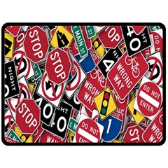 Road Signs Double Sided Fleece Blanket (large)  by ArtworkByPatrick