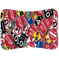 Road Signs Velour Seat Head Rest Cushion by ArtworkByPatrick