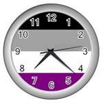 Asexual Pride Flag LGBTQ Wall Clock (Silver) Front