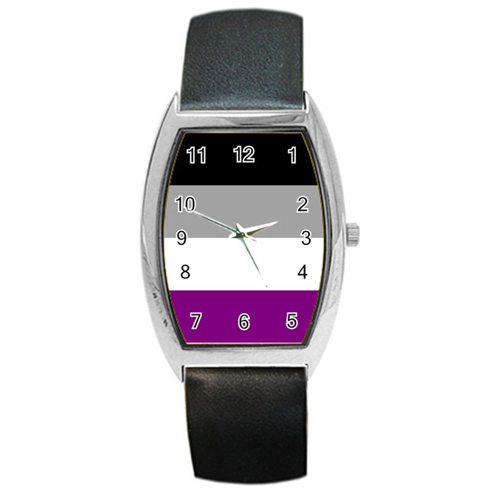 Asexual Pride Flag LGBTQ Barrel Style Metal Watch