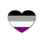 Asexual Pride Flag LGBTQ Rubber Coaster (Heart)  Front