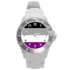 Asexual Pride Flag Lgbtq Round Plastic Sport Watch (l) by lgbtnation