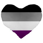 Asexual Pride Flag LGBTQ Large 19  Premium Heart Shape Cushions Back