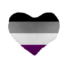 Asexual Pride Flag Lgbtq Standard 16  Premium Flano Heart Shape Cushions by lgbtnation