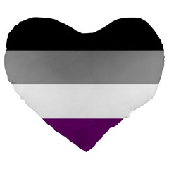 Asexual Pride Flag Lgbtq Large 19  Premium Flano Heart Shape Cushions by lgbtnation