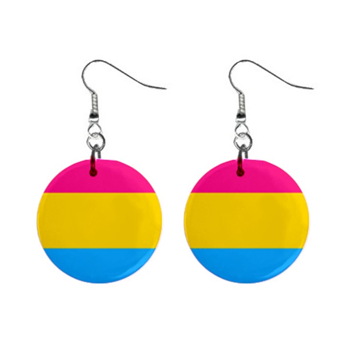 Pansexual Pride Flag Mini Button Earrings