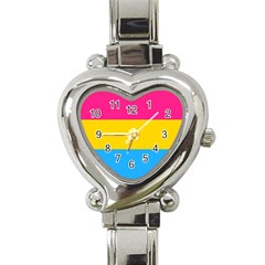 Pansexual Pride Flag Heart Italian Charm Watch by lgbtnation