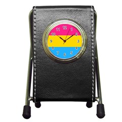 Pansexual Pride Flag Pen Holder Desk Clock by lgbtnation