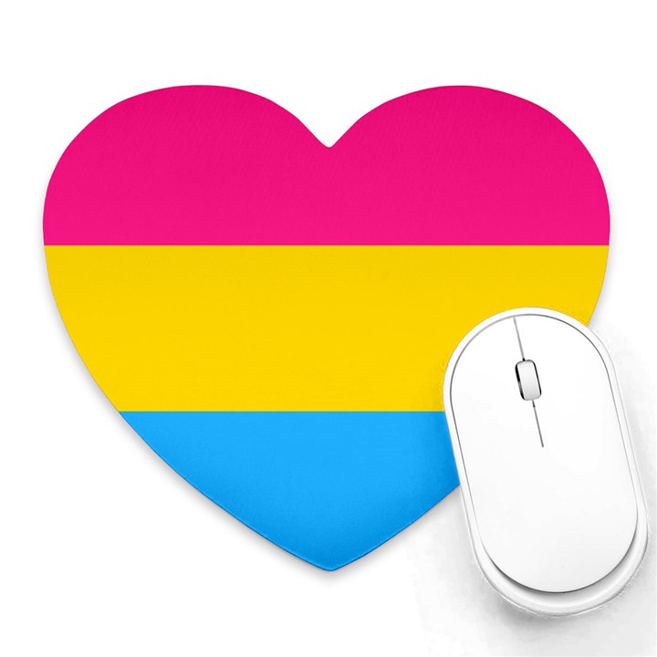 Pansexual Pride Flag Heart Mousepads