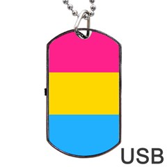 Pansexual Pride Flag Dog Tag Usb Flash (two Sides) by lgbtnation