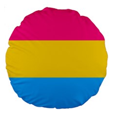 Pansexual Pride Flag Large 18  Premium Round Cushions by lgbtnation