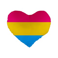 Pansexual Pride Flag Standard 16  Premium Heart Shape Cushions by lgbtnation