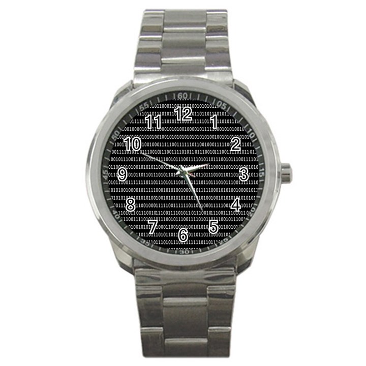 Binary Coding Sport Metal Watch