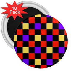 Checkerboard Again 3  Magnets (10 Pack)  by impacteesstreetwearseven