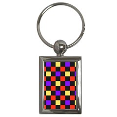 Checkerboard Again Key Chain (rectangle)