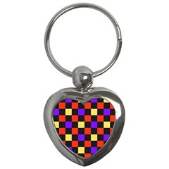 Checkerboard Again Key Chain (heart)