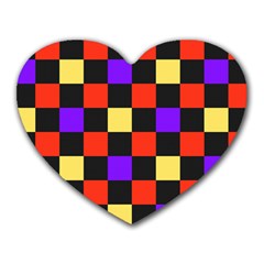 Checkerboard Again Heart Mousepads