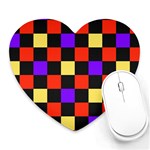 Checkerboard Again Heart Mousepads Front