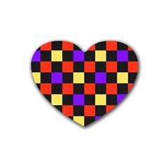 Checkerboard Again Heart Coaster (4 Pack) 