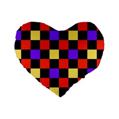 Checkerboard Again Standard 16  Premium Heart Shape Cushions by impacteesstreetwearseven